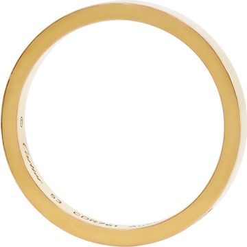 C de Cartier ring in 18k rose gold with single diamond. Size 53. 3mm width