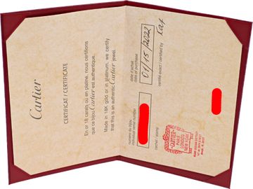 C de Cartier ring in 18k rose gold with single diamond. Size 53. 3mm width