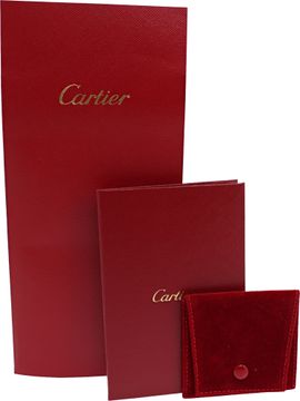 C de Cartier ring in 18k rose gold with single diamond. Size 53. 3mm width