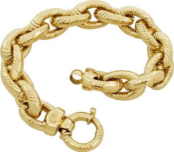 Cable link bracelet in 14k yellow gold