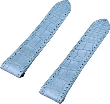 Cartier Baby Blue Alligator Strap for Deployant Clasp Watch Strap Collection