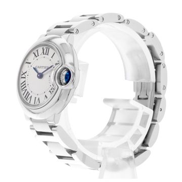 Cartier Ballon Bleu 28mm W69010Z4 3009 Steel Silver dial Quartz