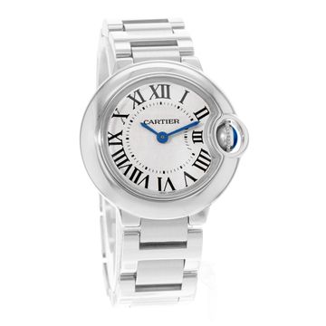Cartier Ballon Bleu 28mm W69010Z4 3009 Steel Silver dial Quartz