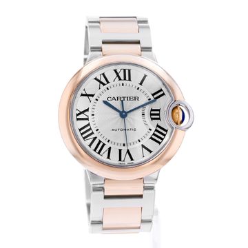 Cartier Ballon Bleu 36mm W2BB0003 3754 Steel & Rose Gold Silver dial 36mm Auto