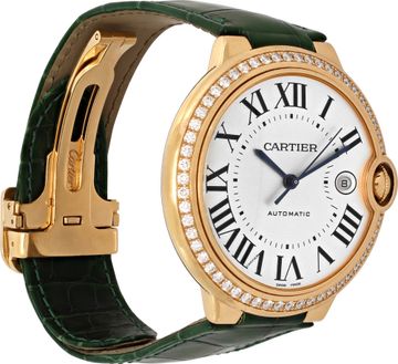 Cartier Ballon Bleu in 18k rose gold with a diamond bezel
