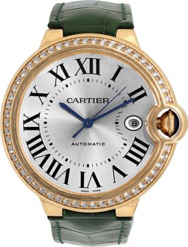 Cartier Ballon Bleu in 18k rose gold with a diamond bezel