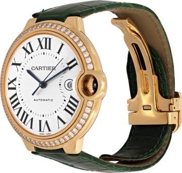 Cartier Ballon Bleu in 18k rose gold with a diamond bezel