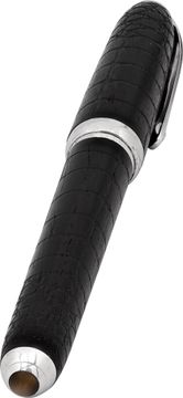 Cartier Black Crocodile Pen in Sterling Silver
