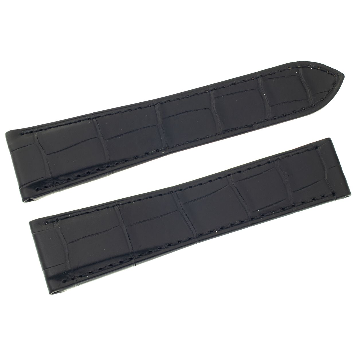 Cartier black semi-matte alligator strap 22mm x 18mm | Gray