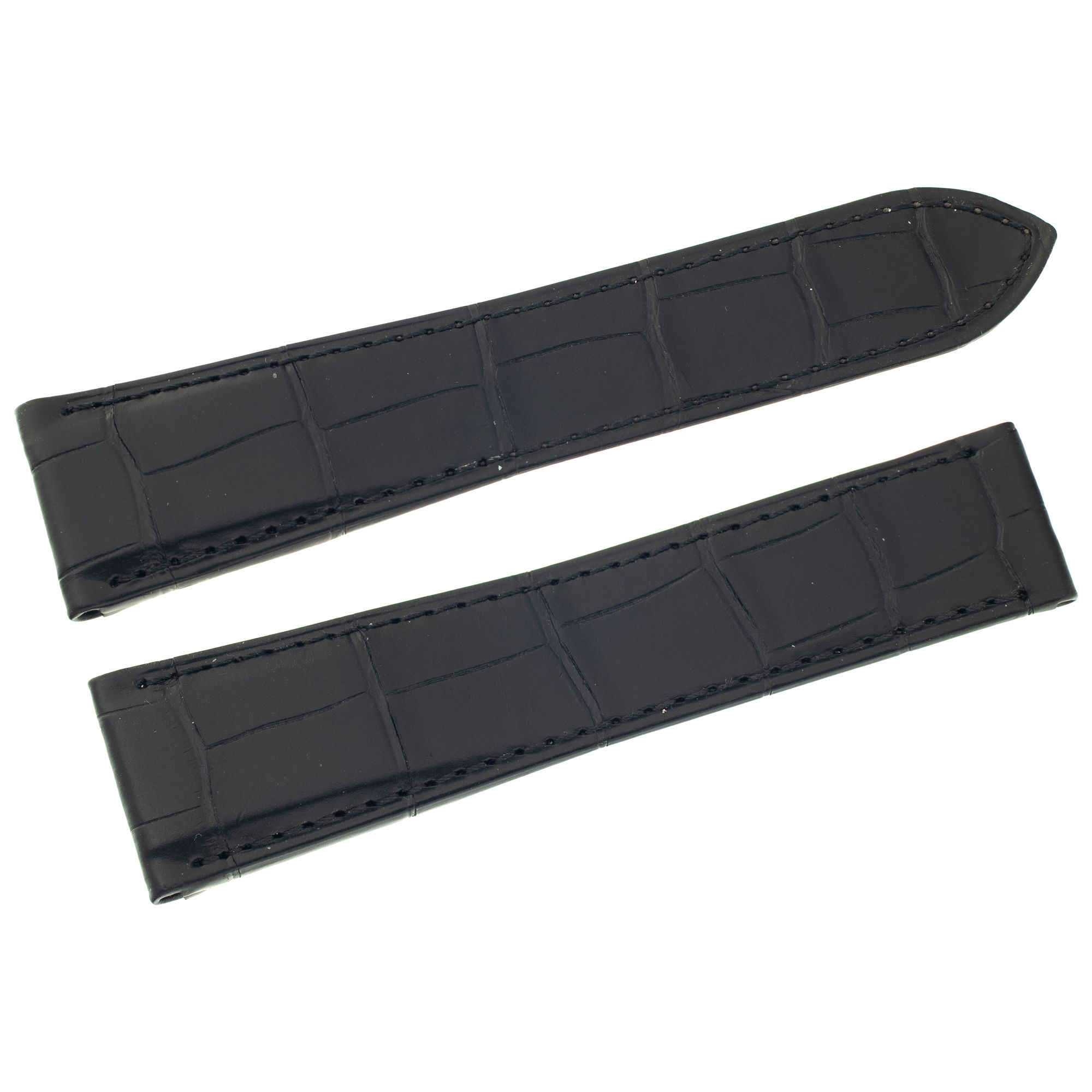 Cartier ディヴァン 純正黒アリゲーターシャイニー 29 x 22mm Cartier black Alligator semi mat Strap (13mm x 12mm) Length: 3