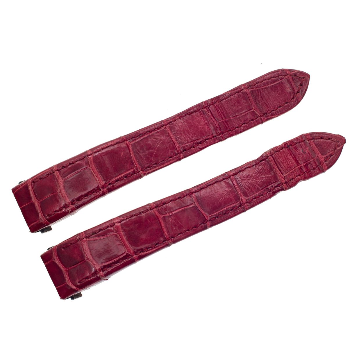 Cartier純正alligator マット仕上げ革ベルト Authentic New Cartier 15mm x 14mm Burgundy Alligator Watch