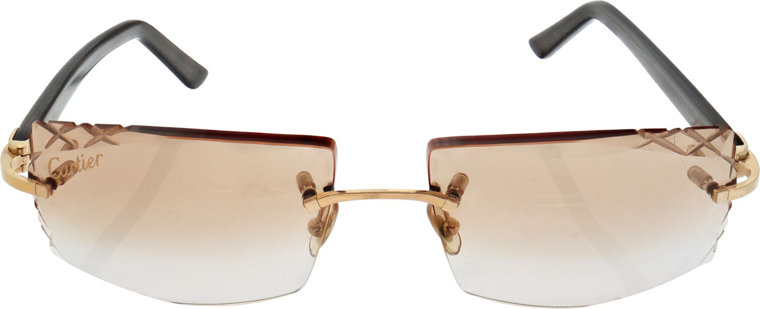 Cartier C De Cartier sunglass with brown lens and mosaic tem