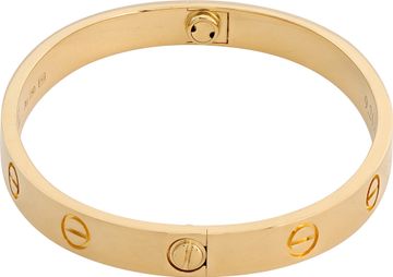 Cartier Classic Love bracelet in 18k yellow gold. Size 16