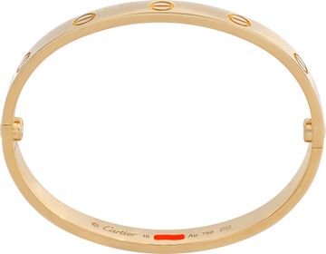 Cartier Classic Love bracelet in 18k yellow gold. Size 16