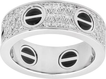 Cartier classic model ring, pavé, ceramic and 18K white gold Cartier classic model ring, pavé, ceramic and 18K white gold Ring Collection