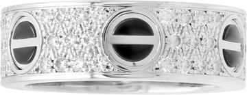 Cartier classic model ring, pavé, ceramic and 18K white gold