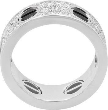 Cartier classic model ring, pavé, ceramic and 18K white gold