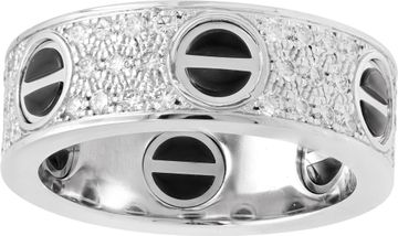 Cartier classic model ring, pavé, ceramic and 18K white gold