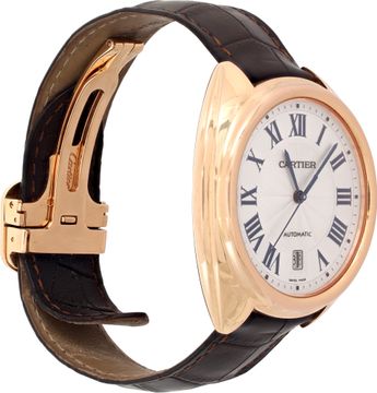 Cartier Cle in 18k rose gold on a leather strap