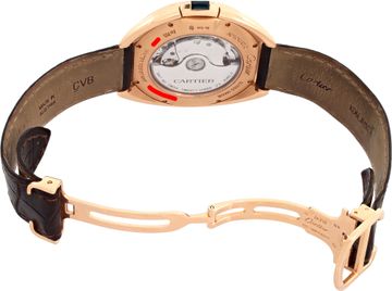 Cartier Cle in 18k rose gold on a leather strap