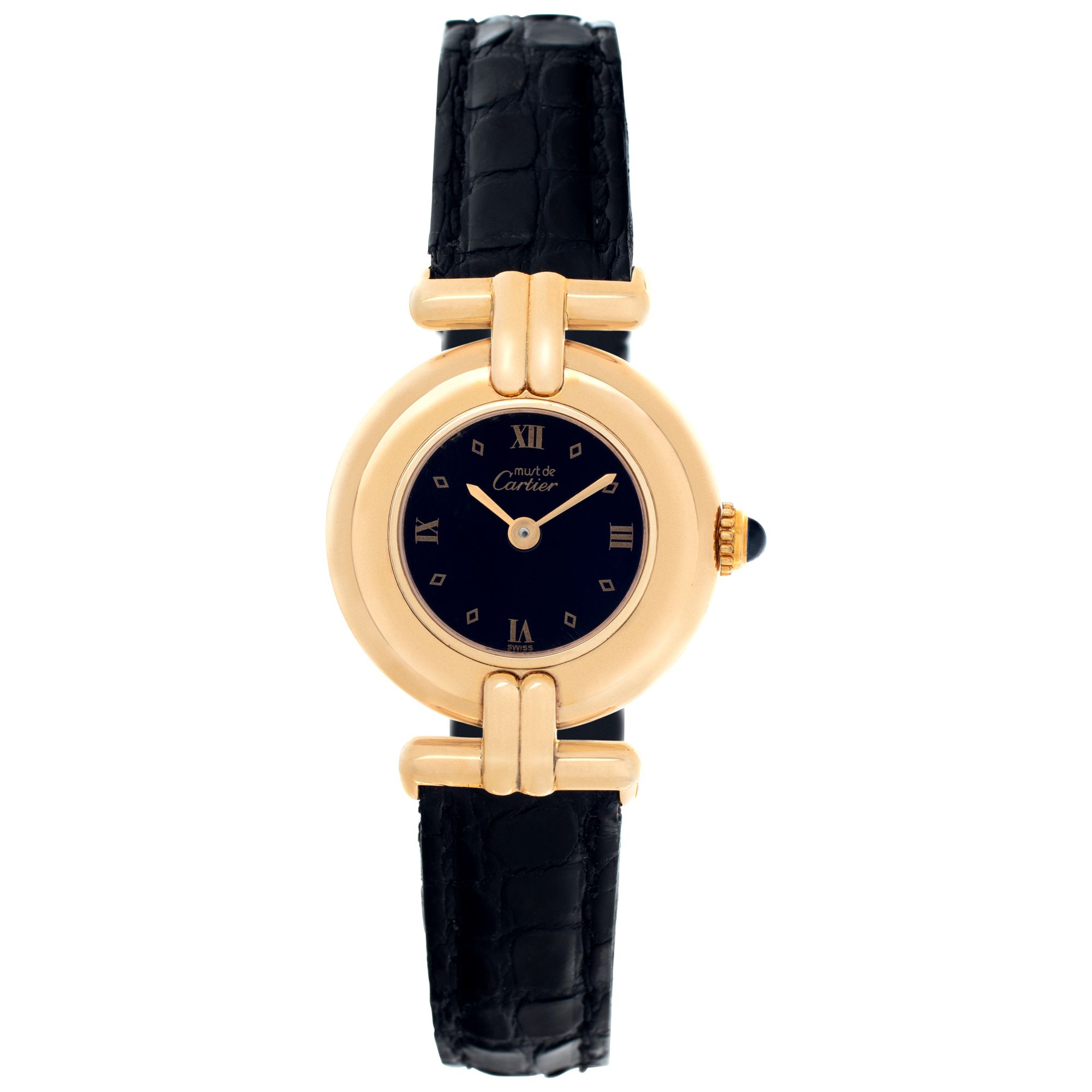 Preowned Cartier Must de Colisee Vermeil Black dial 24mm |