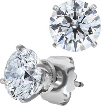 GIA. Cartier Round Diamond Studs Earrings 8.06 tcw. E - VVS2.  Platinum.