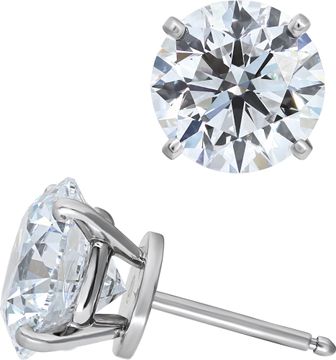 GIA. Cartier Round Diamond Studs Earrings 8.06 tcw. E - VVS2.  Platinum.