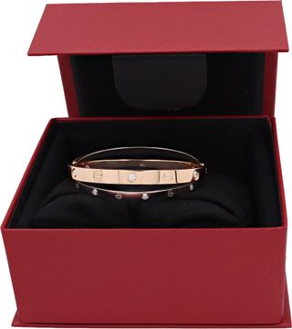 Cartier Double Love bracelet in 18k rose and white gold with diamonds