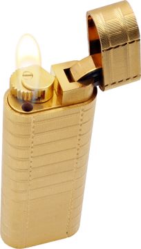 Cartier Gold Plated Cartier Lighter With Vertical And Horizontal Groves
