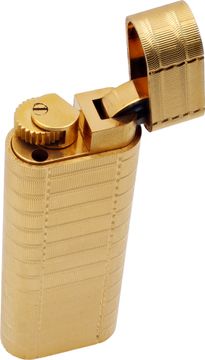 Cartier Gold Plated Cartier Lighter With Vertical And Horizontal Groves