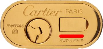 Cartier Gold Plated Cartier Lighter With Vertical And Horizontal Groves