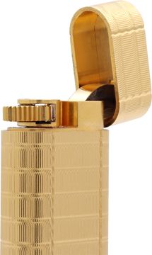 Cartier Gold Plated Cartier Lighter With Vertical And Horizontal Groves