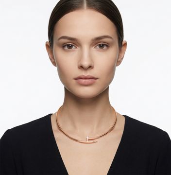 Cartier Just Un Clou Torque neckace, small model with diamonds. Necklace Collection