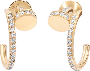 Cartier Juste Un Clou Hoop Earrings small model Paved diamonds 18k rose gold Earring Collection
