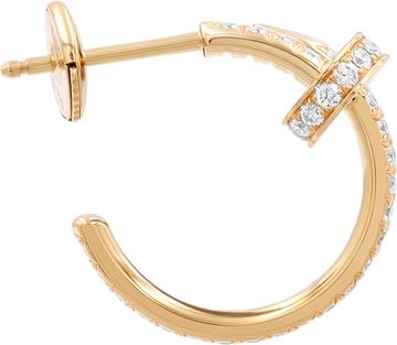 Cartier Juste Un Clou Hoop Earrings small model Paved diamonds 18k rose gold