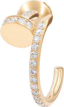 Cartier Juste Un Clou Hoop Earrings small model Paved diamonds 18k rose gold
