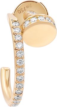 Cartier Juste Un Clou Hoop Earrings small model Paved diamonds 18k rose gold