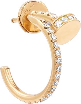 Cartier Juste Un Clou Hoop Earrings small model Paved diamonds 18k rose gold