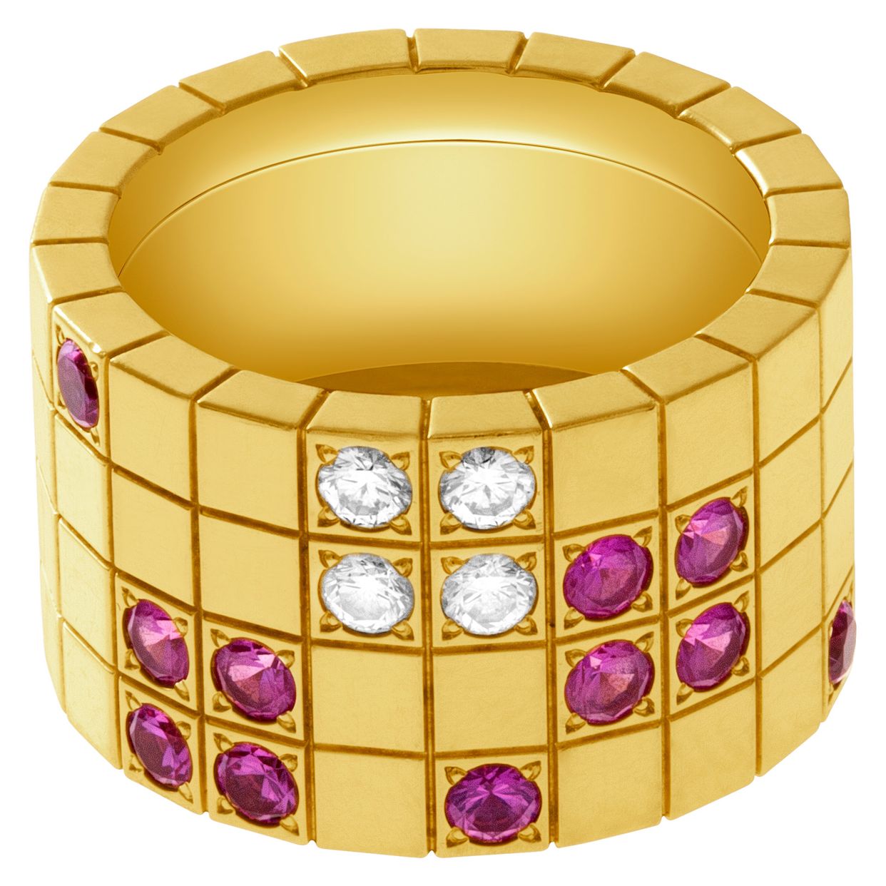 Cartier Laniere diamond and pink sapphire ring in 18k | Gray