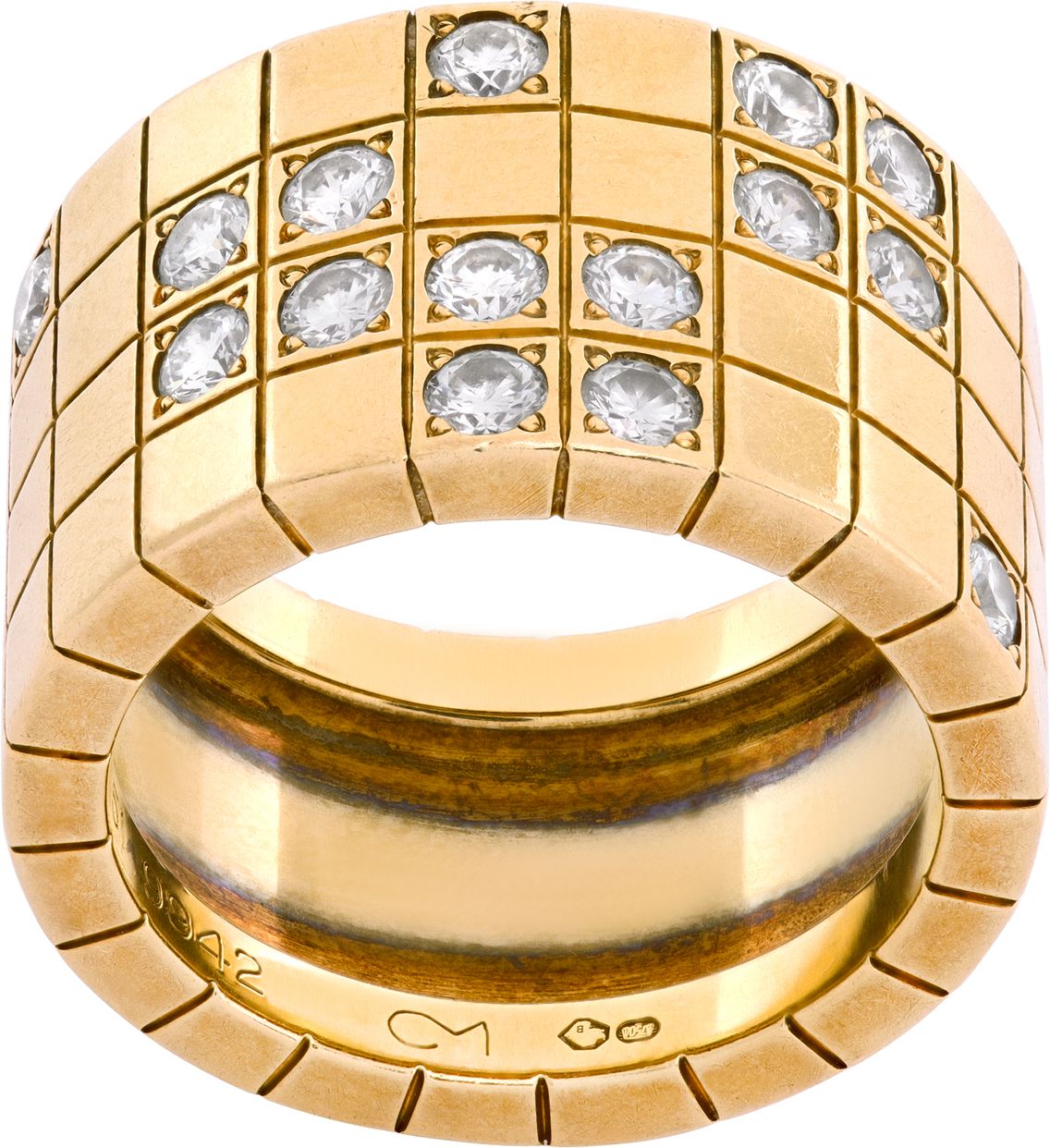 Cartier Lanieres Diamond Ring In 18k Yellow Gold Gray Sons - Main Image