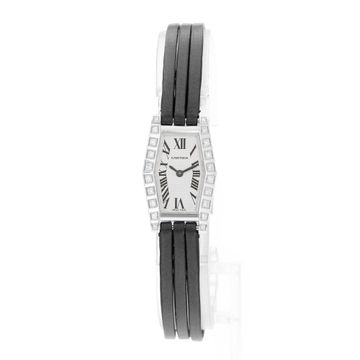 Cartier Lanieres Hexagonale WJ200538 2560 White Gold Silver Dial 18mm Quartz