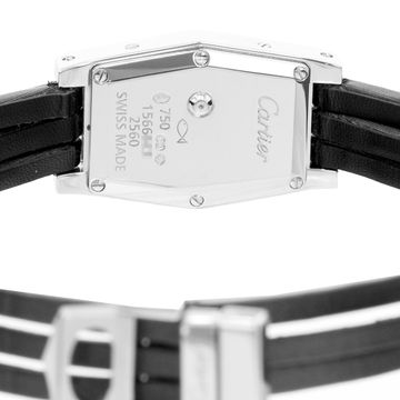 Cartier Lanieres Hexagonale WJ200538 2560 White Gold Silver Dial 18mm Quartz