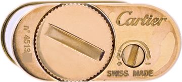 Cartier Lighter black lacquer body rose gold trim