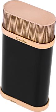 Cartier Lighter black lacquer body rose gold trim