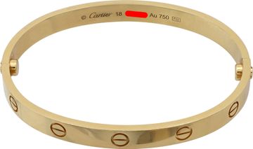 Cartier Love bracelet, Classic Model 18k yellow gold size 18 Bracelet Collection