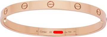 Cartier Love Bracelet, Classic Model in 18k Rose Gold. Size 20.