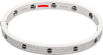 Cartier LOVE bracelet, classic model, paved, ceramic 18k white gold. Size 20. Bracelet Collection