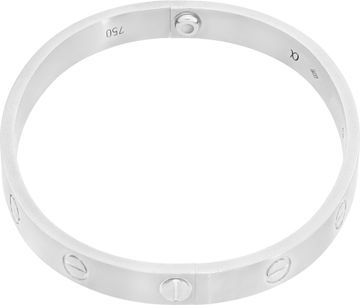 Cartier Love Bracelet In 18k White Gold- Size 17