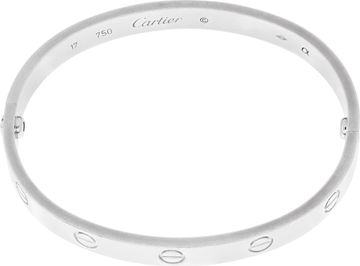 Cartier Love Bracelet In 18k White Gold- Size 17