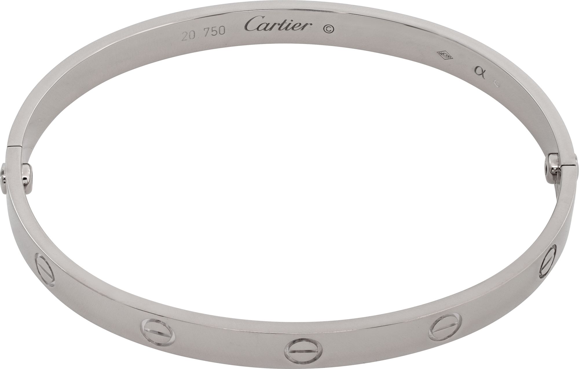 Cartier Love bracelet 18K white gold- 20. Box, screw driver.